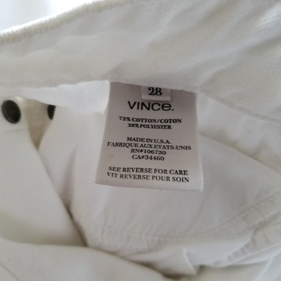 Vince. White Denim Cut-off  Shorts, 28 - Picture 4 of 5